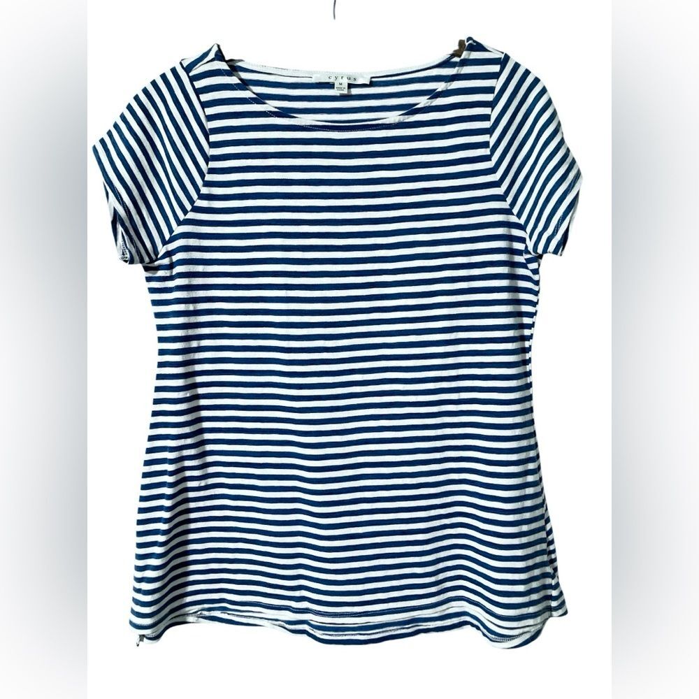 Cyrus Striped T-Shirt Size M Nautical 4th of July Summer Blue White Sailor